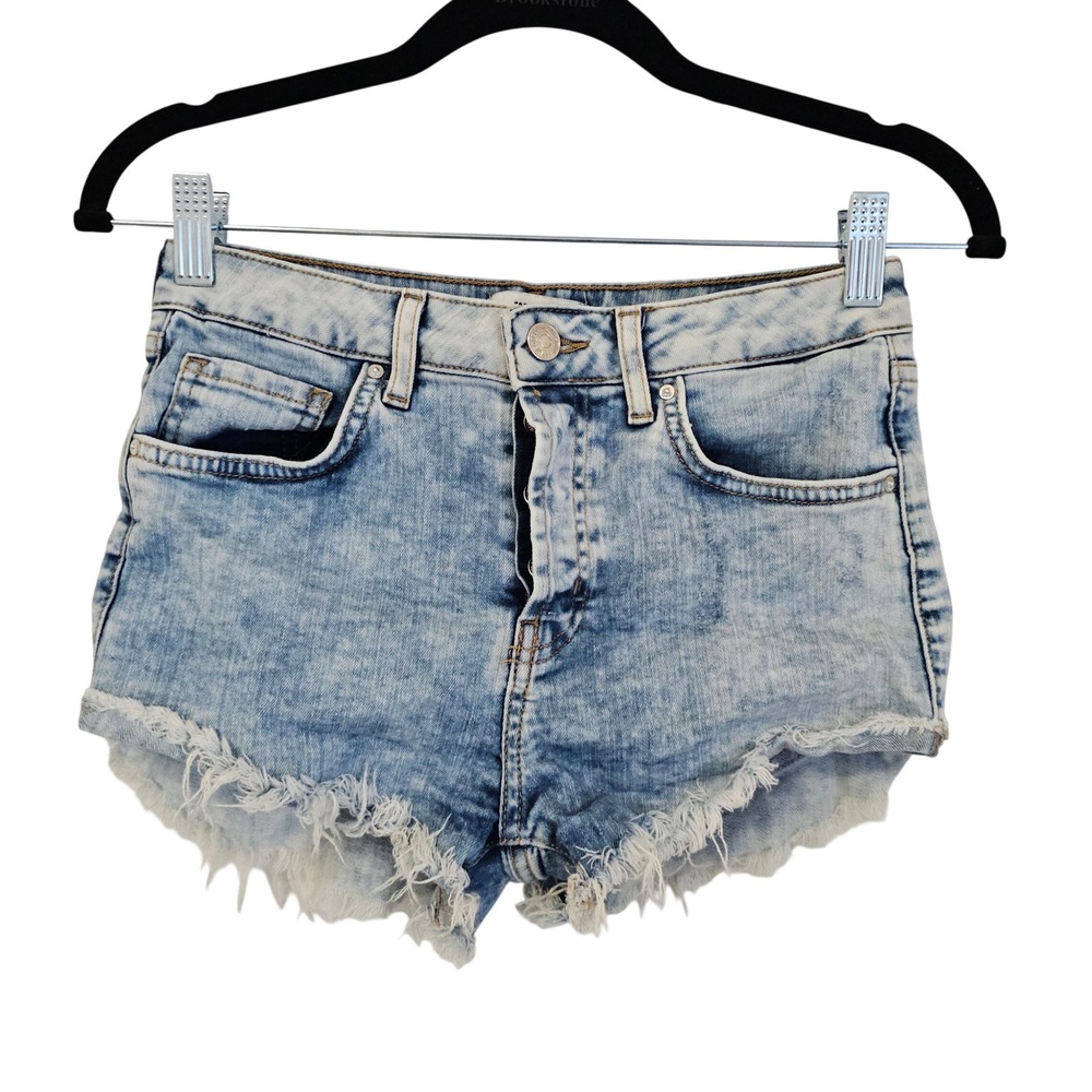 Forever 21 Denim Cutoff 2" Inseam Shorts Distressed Frayed Hem Button Fly‎ US 26